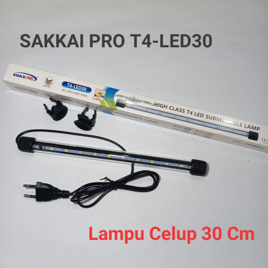 Jual Lampu Celup LED Sakkai Pro T4-LED30 Biru Aquarium 30cm Akuarium 30 ...